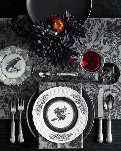 It’s never too early to start planning for halloween! Set a bewitching table with dark denizens, creepy critters, and a sprinkle of spooky sophistication. Hit the link in our bio to spookify your next soiree 🎃💀 Halloween Dinnerware, Wine And Beer Fridge, Summer Cocktail Menu, Entertaining Table Settings, Look Halloween, Table Setting Inspiration, Organization Furniture, Fall Cocktails, Holiday Kitchen