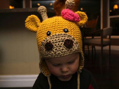 Giraffe hat Crochet Giraffe Hat, Giraffe Hat, Girls Crochet Hats, Crochet Giraffe, Giraffe Crochet, Crochet Kids Hats, Yarn Hats, Best Crochet Patterns, Baby Hat Patterns