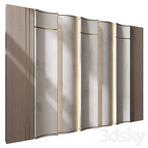 Headboard Wall Panel Decor 06 - Other decorative objects - 3D model Luxury Wall Cladding, Wall Beading Design, Luxury Wall Panelling Design, Bedback Panelling, Wooden Wall Panelling, Classic Wall Panel, Wooden Wall Cladding, Penthouse Ideas, Wall Cladding Designs