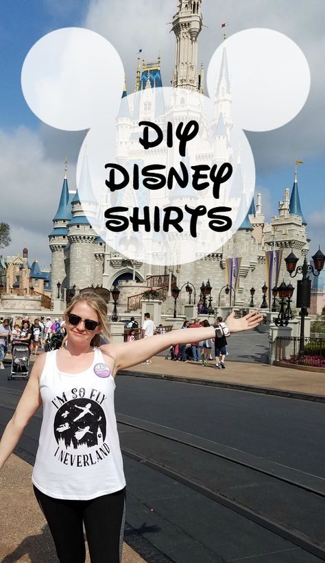 Learn how to make your own shirts for Disney using heat transfer vinyl! Shirts For Disney, Disney T Shirts, Make Your Own Shirt, Crafts For Teens To Make, Diy Disney Shirts, Images Disney, Diy Disney, Womens Disney Shirts, Disney T