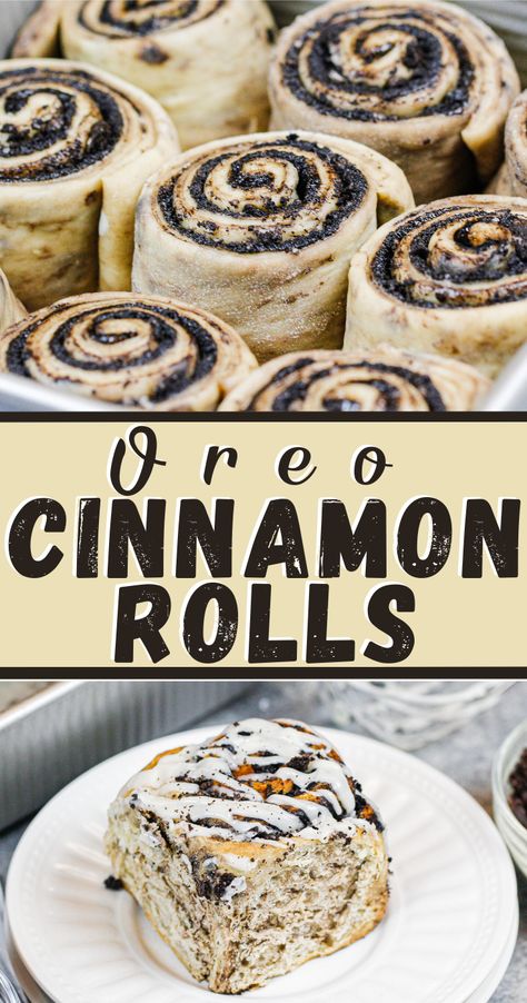 Oreo Cinnamon Rolls, Oreo Filling, Fluffy Cinnamon Rolls, Truly Scrumptious, Chocolate Oreo, Oreo Recipes, Vanilla Glaze, Cinnamon Rolls Homemade, Baking Sweets