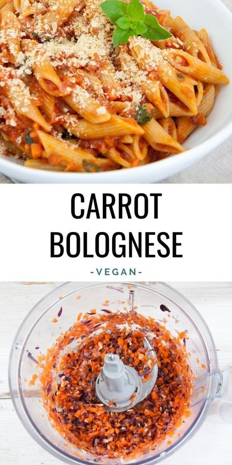 Carrot Bolognese is one of my favorite, easy, fuss-free meals! You only need a handful of ingredients and 20 minutes! | ElephantasticVegan.com #vegan #carrot #bolognese #pasta Carrot Bolognese, Carrot Pasta, Bolognese Pasta, Vegan Bolognese, Healthy Recipes Clean, Bolognese Recipe, Vegetarian Protein, Vegan Pasta Recipes, Vegan Pasta