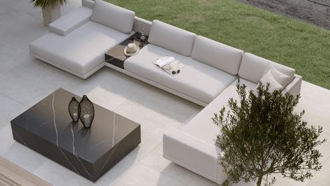 Mindful Living | Rove Concepts Low Outdoor Seating, Home Backyard Ideas, Stylish Patio Furniture, Modern Outdoor Lounge Furniture, Modern European Home, Patio Floors, Chair Detail, Contemporary Outdoor Living, Golf Simulator Room