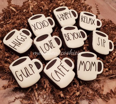 Coffee Mug Royal Icing Cookies, Coffee Mug Cookie, Coffee Baby Shower Cookies, Coffee Mug Cookies Decorated, Coffee Mug Cookies, Mug Sugar Cookie, Mug Cookies, Coffee Baby Shower, Fall Decorated Cookies