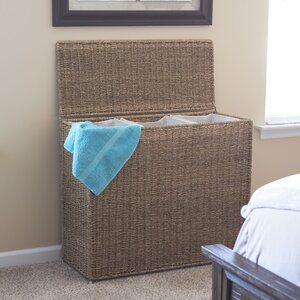 Highland Dunes Wicker 3 Bag Sorter Hamper | Wayfair Wicker Laundry Hamper, Double Laundry Hamper, Laundry Sorting, Laundry Hampers, Laundry Sorter, Clothes Hamper, Contemporary Cabinets, King Size Mattress, Laundry Room Storage