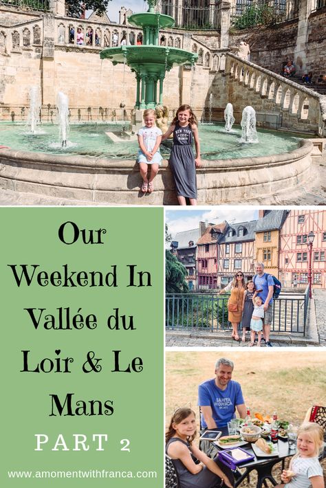 Our Weekend In Vallée du Loir & Le Mans - Part 2 • This is the second part of our trip to Vallée du Loir and Le Mans. We had such a great first day! Make sure to catch my first post Our Weekend In Vallée du Loir & Le Mans – Part 1. Our schedule for days two and three was just as full and we were excited to explore some more.    #france #travel #travelblogger Le Mans France, Parenting Photography, Packing For Europe, Travel Uk, Honda Cb750, Vacation Tips, Family Days Out, Loire Valley, Group Boards