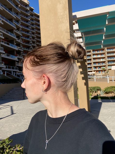 Blonde and brown half dyed split dyed hair, top and bottom half Blonde Hair, Split, Blonde, Apartment, Hair, Silver, On Instagram, Instagram, Black