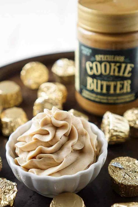 Best Cookie Butter Frosting Recipe | Sugar & Soul Cookie Butter Frosting, Butter Frosting Recipe, Peanut Butter Frosting Recipe, Speculoos Cookie Butter, Biscoff Cookie Butter, Peanut Butter Frosting, Cookie Butter, Best Peanut Butter, Butter Cookies Recipe