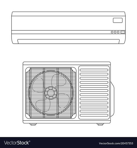 Split Unit Air Conditioning, Air Conditioning Design, Split Ac, Split System, Air Conditioning Repair, Diy Picture, Symbol Design, Air Conditioner, Drawing For Kids