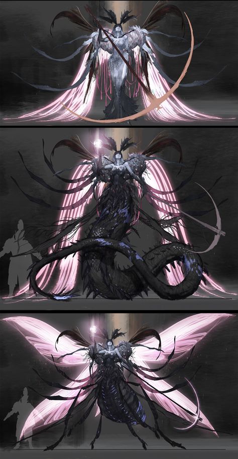 ArtStation - Character concept art illustration _Quantum Knight_Demon Summons Creature, Eldritch Creature Art, Bug Monster Concept Art, Dark Knight Ffxiv, Insect Monster Concept Art, Fantasy God Concept Art, Fantasy Monster Concept Art, Ghost Concept Art, Monster Design Concept