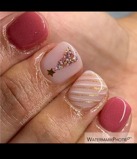 Gel Nails Cute, Short Natural Nails, Christmas Gel, Christmas Gel Nails, Cute Gel Nails, Her Nails, Shellac Nails, Nails Cute, Dipped Nails