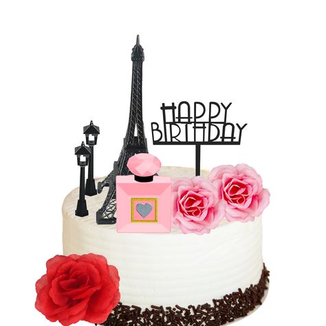 PRICES MAY VARY. 【Paris Cake Decoration】: Package contains 1 piece 7 inch Eiffel Tower statue, 2pcs street lamps in 2 sizes, 1 piece perfume bottle cake topper, 3pcs roses in 2 sizes and 1 piece black happy birthday cake topper, totally 8pcs Paris theme cake decorations, a variety of styles can be combined to easily meet your various cake decoration needs, boosting your party atmosphere 【Makeup Cake Topper Material】: The hand-crafted perfume bottle with environmental friendly resin, the rose cak French Theme Party, Black Happy Birthday, Paris Themed Cakes, French Themed Parties, Star Wars Cake Toppers, Paris Cake, Eiffel Tower Cake, Wood Cake Topper Wedding, Wood Wedding Cakes