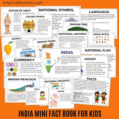 India Fact Book Fun Facts About India, Independence Day Crafts, Country Study, India For Kids, Country Studies, About India, Country Facts, India Independence, India Facts