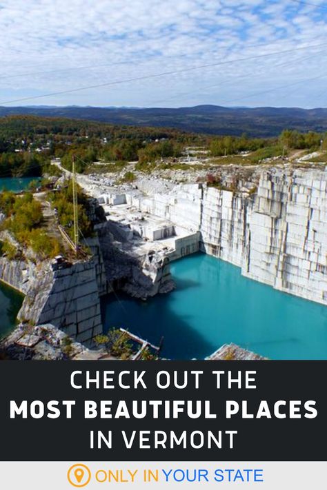 These stunning natural attractions are among the most beautiful places in Vermont. All make for great day trips! Find quarries, state parks, mountains, waterfalls, and stunning hiking trails on this list of local gems. Vermont State Parks, Rutland Vermont, Vermont Travel, Vermont Vacation, Trip Activities, Best Bucket List, Usa Destinations, Adventure Ideas, Road Trip Activities