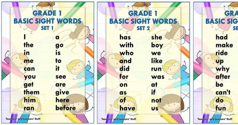 Basic Sight Words Grade 1, Sight Words For Grade 1, Sight Words Grade 1, Grade 1 Reading Worksheets, Sight Words Kindergarten Activities, 1st Grade Reading Worksheets, Basic Sight Words, Grade 1 Reading, Word Family Worksheets