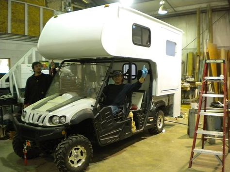 Hmmm, a UTV with slide-on definitely fits the compact camper definition, but how practical is it? Utv Trailers, 1968 Ford Mustang Fastback, Pop Up Tent Trailer, Camper Box, Cool Rvs, Scenic Places, Towing Vehicle, Camper Shells, Micro Camper