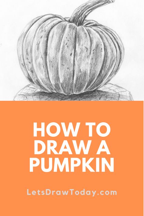 how to draw a pumpkin Pumpkin How To Draw, Drawing A Pumpkin Step By Step, Drawing Pumpkins Step By Step, How To Draw A Pumpkin Step By Step Easy, Drawing Step By Step For Beginners, Pumpkin Drawing Art, How To Draw A Pumpkin, Fall Sketches Drawing, Drawing A Pumpkin