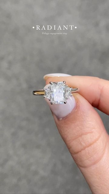 Preppy Engagement Ring, Radiant With Side Stones, Radiant Cut With Side Stones, Radiant Engagement Ring With Side Stones, Engagement Rings With Side Stones, 2ct Diamond Ring, Radiant Cut Rings, Holy Matrimony, Simple Engagement