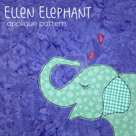 easy elephant applique pattern for beginners Chunky Animals, Elephant Quilts, Elephant Quilts Pattern, Applique Animals, Free Motion Sewing, Embroidery Things, Elephant Quilt, Appliqué Patterns, Fusible Applique