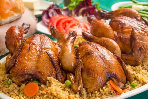 Cornish hens are a delicious and elegant main course, but sometimes their small size can lead to dryness when cooking. Brining comes to the rescue! Brining is Elegant Side Dishes, Cornish Hen Recipe, Side Ideas, Rice Stuffing, Cornish Hens, Enjoy Your Meal, Tossed Salad, Fool Proof Recipes, Mediterranean Dishes