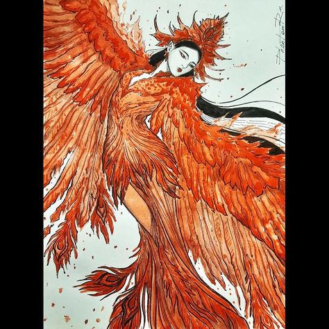 PhantomRin (@phantomrin) • Instagram photos and videos Firebird Art, Patreon Art, Fire Bird, Red Art, Freelance Artist, Text Art, Folk Tales, Firebird, Best Artist