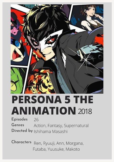 Persona 5 Poster, Persona Poster, Persona 5 The Animation, Anime Recs, Minimalistic Posters, Anime Info, Anime Minimalist Poster, Read Anime, Persona 5 Anime