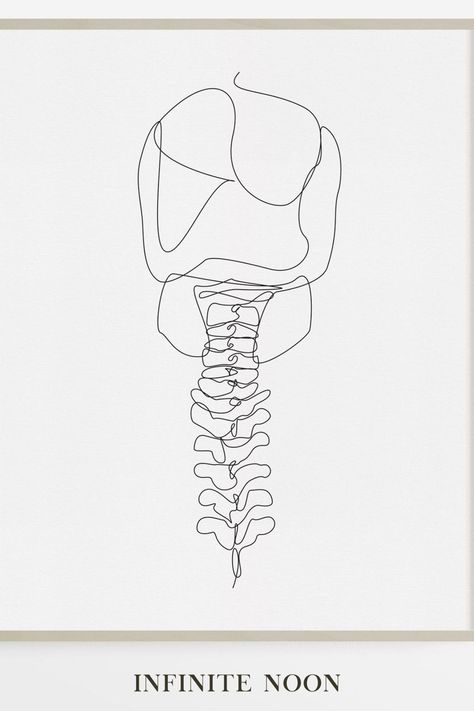 Line Drawing Anatomy, Medical Abstract Art, Physical Therapist Tattoo Ideas, Anatomy Line Drawing, Spine Line Art, Chiropractor Tattoo, Chiropractic Wall Art, Abstract Anatomy Art, Medical Line Art