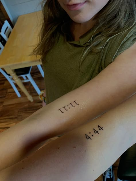 1111 Tattoo, Tattoos Simplistic, 444 Tattoo Ideas, Angel Number Tattoo Ideas, Number Tattoo Ideas, Cool Aesthetic Tattoos, 444 Tattoo, Tattoos Pretty, Small Forearm Tattoos