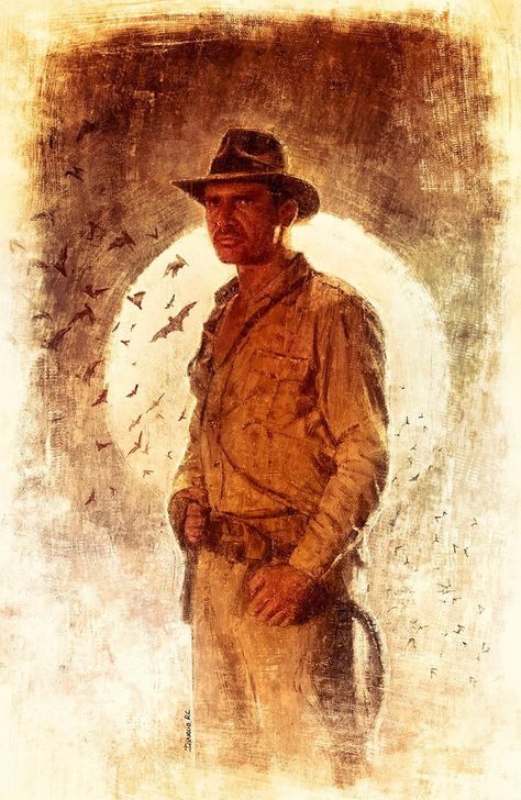 Indiana Jones art by Ignacio RC Indiana Jones Wallpaper, Indiana Jones Art, Indiana Jones 1, Movie References, Temple Of Doom, Indiana Jones Adventure, Adventure Movie, Jungle Adventure, Harrison Ford