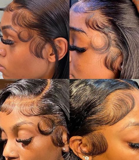 Edges Hairstyles Wigs, Lace Front Wigs Fluffy Edges, Soft Baby Hair Frontal, Soft Edges Hair, Babyhairs Edges Wig, Dramatic Baby Hairs On Wig, Fluffy Edges Frontal, Fluffy Wig Edges, Dramatic Soft Edges