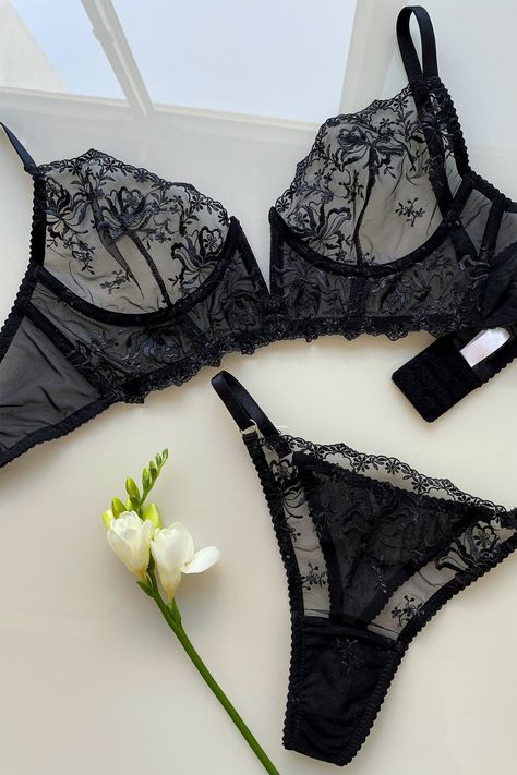 Premium Emilia Black Handmade Lingerie Set – Angie's showroom Undergarment Fashion, Lingerie Outfit, Luxury Loungewear, Loungewear Luxury, Novelty Clothing, Lingerie Sets, Pretty Lingerie, Designer Lingerie, Luxury Lingerie