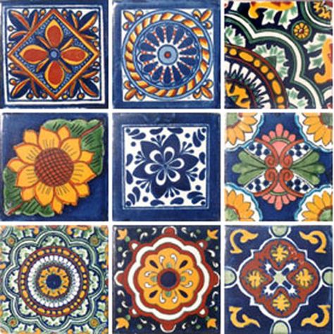 SET #234) 9 MEXICAN TILES CERAMIC TALAVERA MEXICO HAND MADE DECORATIVE ART #Talavera Flower Tile Design, Talavera Tile Kitchen, Mexican Tile Art, Tile Art Projects, Mexican Tile Kitchen, Spanish Style Tile, Spanish Style Kitchen, Vintage Bathroom Tile, Mexican Kitchen Decor