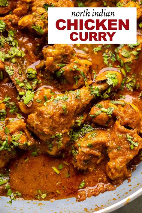 Easy Chicken Curry for Beginners Indian Chicken Curry Recipe Easy, North Indian Chicken Curry, Curry Chicken Indian Recipes, Punjabi Chicken Curry Recipe, Chicken Wing Curry, Easy Indian Chicken Curry, North Indian Chicken Recipes, Easy Indian Dishes For Beginners, Chicken Recipes Indian Curries