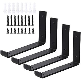 Heavy Duty Industrial Black Shelf Brackets, 10" Floating Metal Shelving Supports with Lip, Wall Mounted Retro Shelves Hardware Brace for DIY Decor or Custom Wall Shelving, 4 Pack : Amazon.ca: Tools & Home Improvement Diy Open Shelving, Floating Shelf Hardware, Pipe Shelf Brackets, Black Shelf Brackets, Heavy Duty Shelf Brackets, Shelf Hanger, Rustic Wall Shelves, Black Floating Shelves, Wall Shelf Brackets