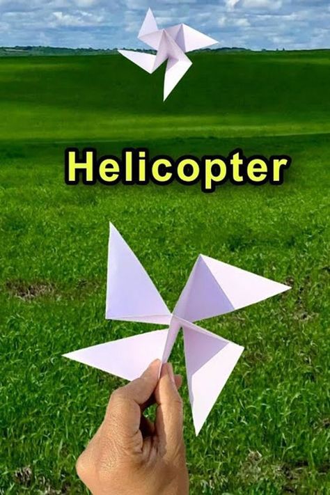 Paper Helicopter Craft, Helicopter Craft, Paper Helicopter, Best Paper Plane, Cool Crafts For Kids, Toy Helicopter, Craft Ideas With Paper, Plane Crafts, Birthday Card Making