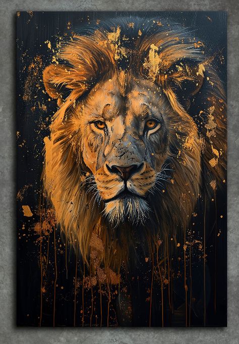 Lion Painting Acrylic, Lion Artwork, Lion Painting, Wild Animals Pictures, Lion Images, Silhouette Painting, Fish Drawings, Futuristic Art, Interesting Faces