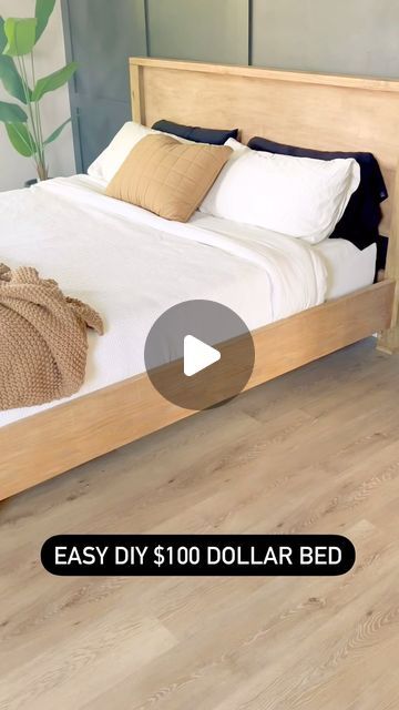 HomeDIY on Instagram: "Make your bed….. literally #diyproject #bed #build #diybed #homeimprovements #bedroom #diy #budgetbuild #howto #tutorial" California King Platform Bed Diy, Diy Bed Frame Wood, Bed Frame With Headboard, Tarva Bed Frame Hack, Diy Queen Bed, Diy Storage Platform Bed Queen Size, Diy Full Size Platform Bed Plans, Diy Wood Bed Frame, Diy Double Bed