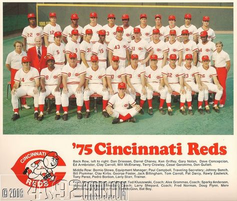 Big Red Machine, Baseball World Series, Johnny Bench, Cincinnati Reds Baseball, Pete Rose, Mlb Logos, Baseball Memorabilia, Baseball Party, Ken Griffey