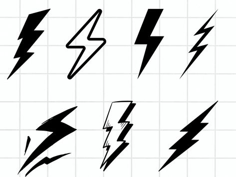 Lightning Bolt Typography, Lightnight Bolt, Lightning Bolt Drawing, Thunder Png, Minimalist Lighting Design, Electric Bolt, Lightning Tattoo, Shadow Tattoo, Thunder Bolt