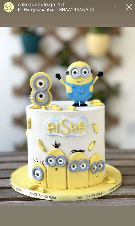 Minion Cake Birthday, Torta Za Rodjendan, Minions Cake Ideas, Minion Pasta, Felix Cake, Minion Theme Cake, Minions Torte, Minion Cake Design, Minions Birthday Cake