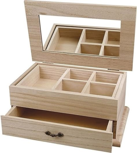 Spiegel Diy, Jewelry Box Plans, Craft Organization Diy, Diy Drawers, Úložný Box, Diy Halloween Decor, Wooden Jewelry Box, Wooden Drawers, Diy Holder