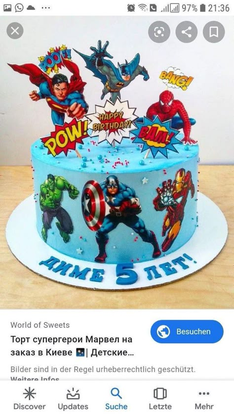 Avengers Themed Cakes, Camping Theme Cakes, Marvel Birthday Cake, Cinderella Birthday Cake, Cake Designs For Boy, Avengers Cake, Cake Designs For Kids, Spiderman Birthday Cake, Decor Tort