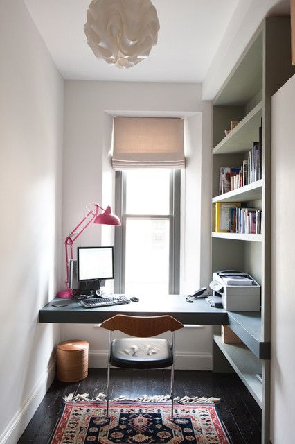 19 Super Functional Mini Home Office Designs That Will Inspire You Office With Daybed, Cool Home Office, Tiny Home Office, Tiny Office, Mini Office, Small Space Office, Small Home Offices, Contemporary Home Office, Office Nook