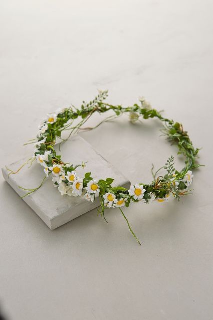 Paperwhites Floral Crown #anthrofave Daisy Party, Daisy Wedding, Hippie Wedding, Floral Accessories, Wedding Crown, Crown Hairstyles, Floral Crown, Headbands For Women, Hair Accessories For Women