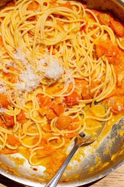 Pasta with Sungold Tomato Sauce — Amanda Frederickson Dried Pasta, Drying Pasta, Tomato Pasta, All Recipes, Pasta Noodles, Easy Weeknight, Tomato Recipes, Grape Tomatoes, Easy Weeknight Dinners