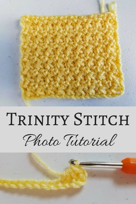 Trinity Stitch, Photo Stitch, Dishcloth Crochet Pattern, Easy Crochet Stitches, Crochet Tips, Cozy Crochet, Stitch Tutorial, Crochet Dishcloths, The Trinity