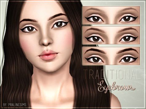 Pralinesims' Traditional Eyebrows Sims 3 Cc Eyebrows, Sims 3 Eyebrows, Sims 3 Makeup, Sims3 Cc, Eyebrow Tutorial Shaping, Sims 3 Cc Clothes, Shave Eyebrows, Sims 3 Cc, Straight Eyebrows