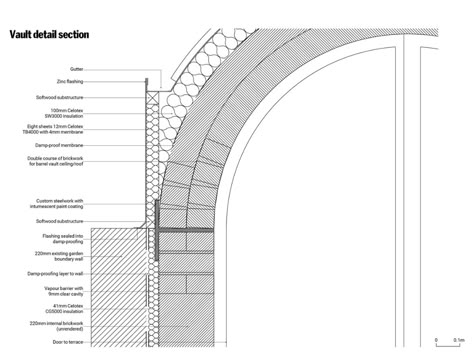 Designs in Detail Vault Architecture, Brick Vault, Brick Roof, Pedestrian Walk, Brick Arch, Timber Roof, Architecture School, Architecture Concept Diagram, Roof Construction