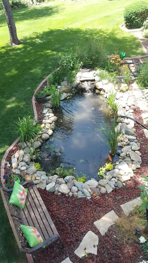 Water Garden Ideas, Diy Ponds Backyard, Backyard Ponds, Garden Pond Design, Small Pond, Pond Ideas, Pond Design, Ponds Backyard, Garden Pond