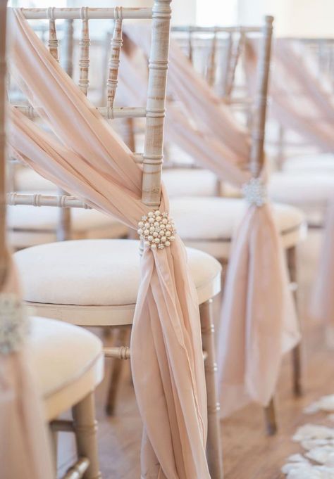 Event Venue Design, Wedding Chair Sashes, Chair Bows, Soft Chair, Wedding Chair Decorations, Chair Decor, Chair Covers Wedding, Chair Sashes, Peach Wedding